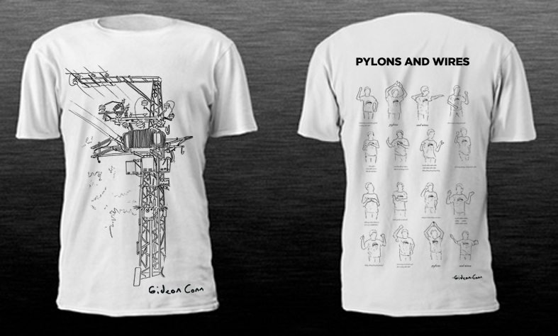 pylons and wire tees mock up